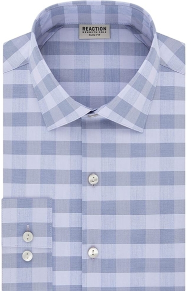NWT Kenneth Cole Blue Checkers Button Down Shirt - Picture 1 of 5